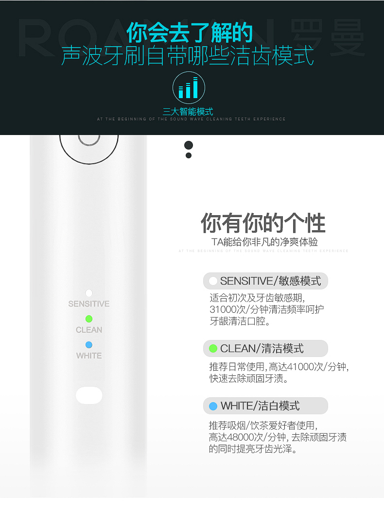 羅曼聲波震動(dòng)牙刷介紹
